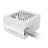 GIGABYTE P650SS ICE 650W ATX power supply in white with 120mm fan, flat cables, and non-modular design