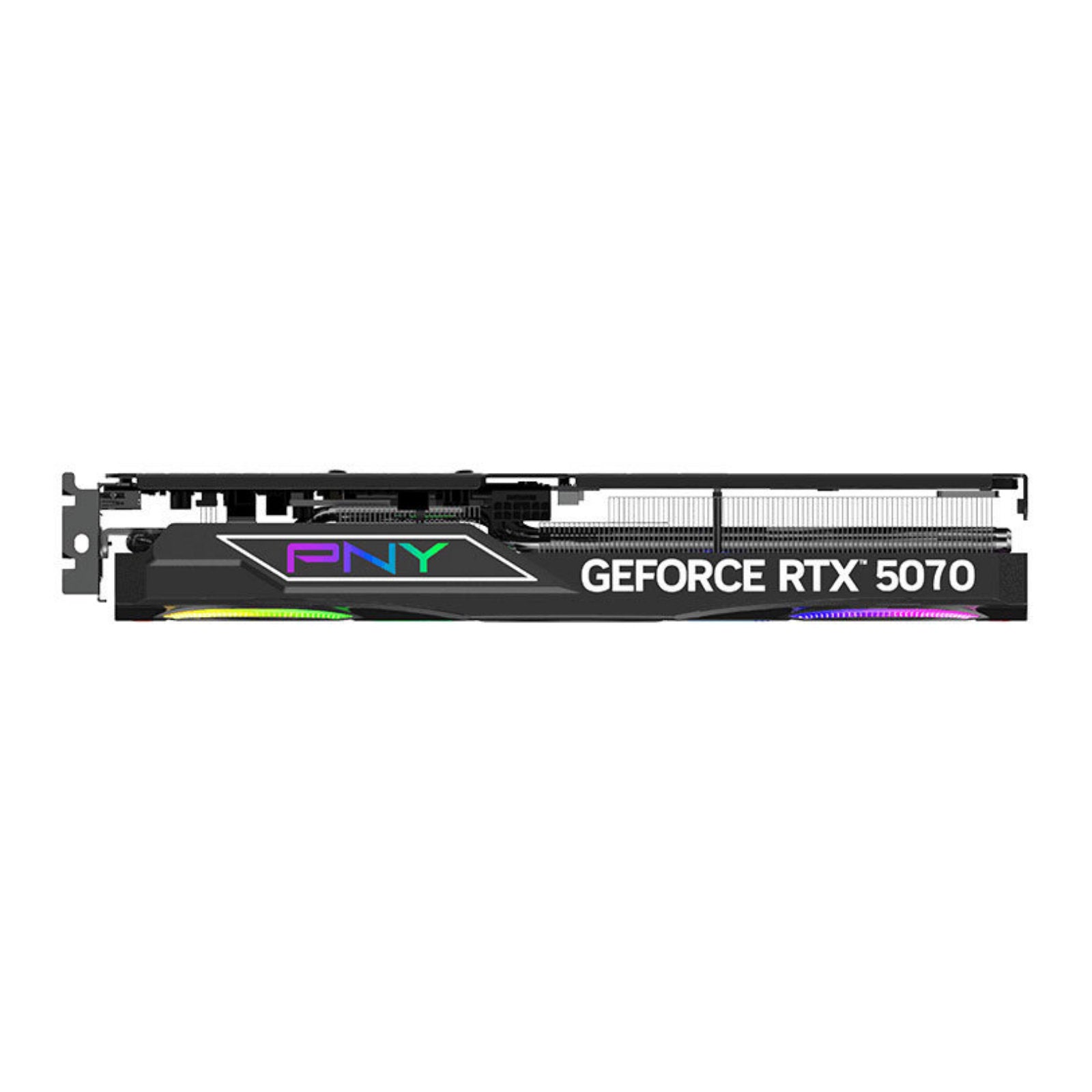 PNY NVIDIA GeForce RTX 5070 ARGB EPIC-X RGB OC graphics card with triple fans and RGB lighting