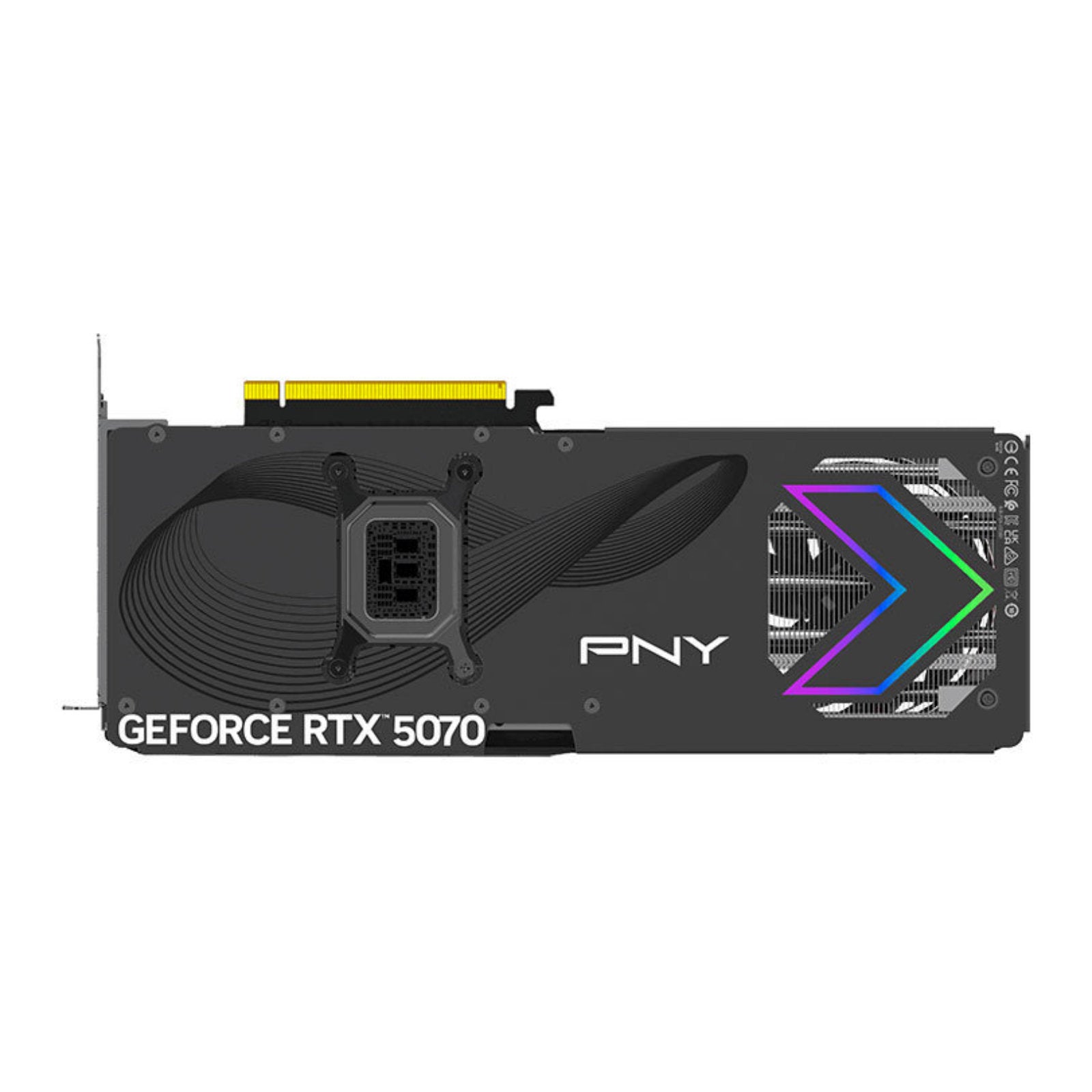 PNY NVIDIA GeForce RTX 5070 ARGB EPIC-X RGB OC 12GB graphics card with triple fans and HDMI, DisplayPort outputs