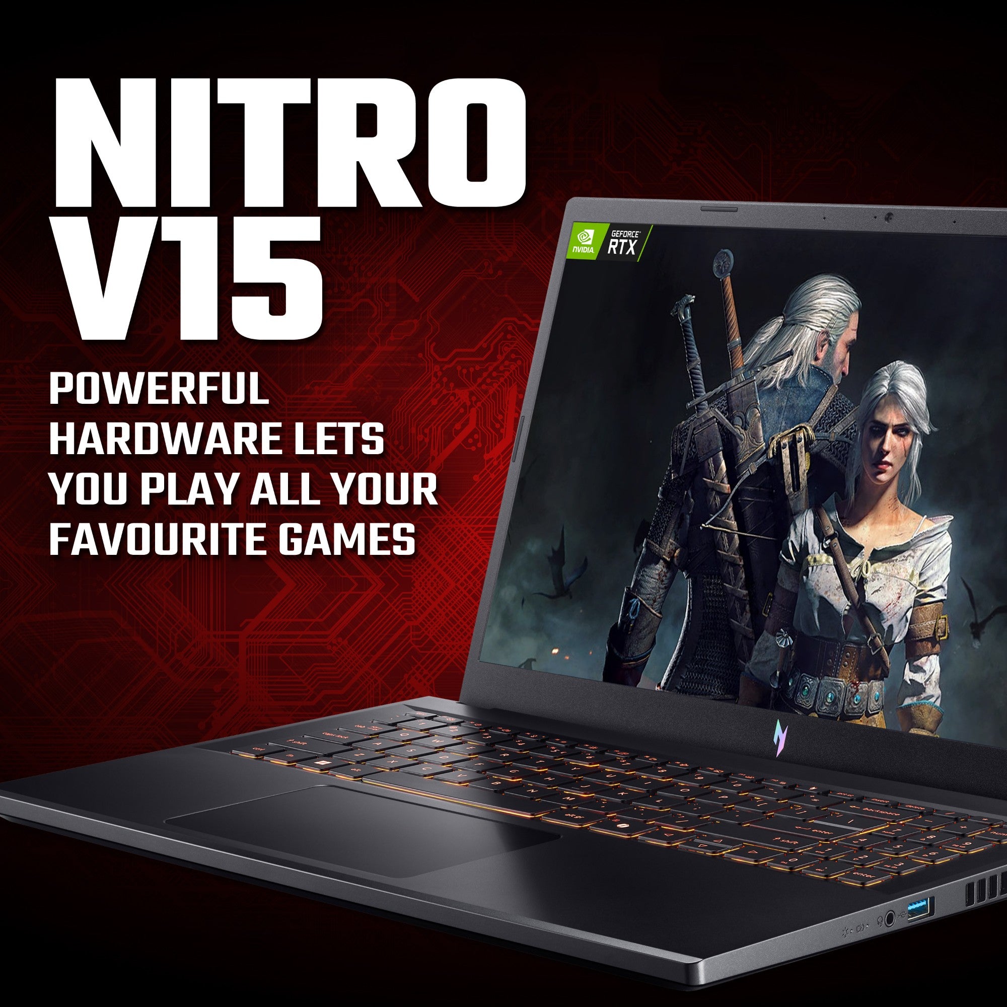 Acer Nitro V 15 V15 ANV15-52 - Intel Core i7-13620H, 16GB, 1TB SSD, NVIDIA GeForce RTX 5060, 15.6" Full HD, Windows 11 Gaming Laptop