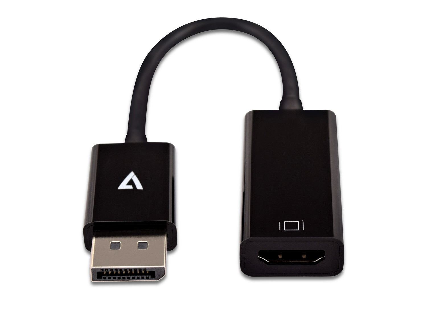 V7 Black Video Adapter DisplayPort Male to HDMI Female Slim