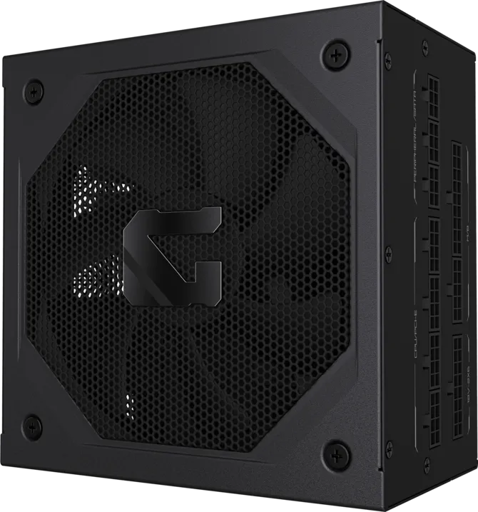 GIGABYTE GAMING 1000GM PG5 1000W modular power supply in black with 135mm smart fan and 12V-2x6 connector