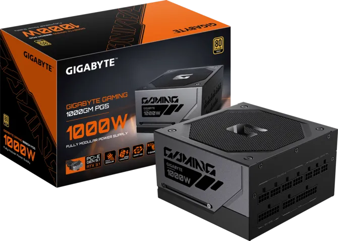 GIGABYTE GAMING 1000GM PG5 1000W fully modular power supply, black with 135mm smart fan