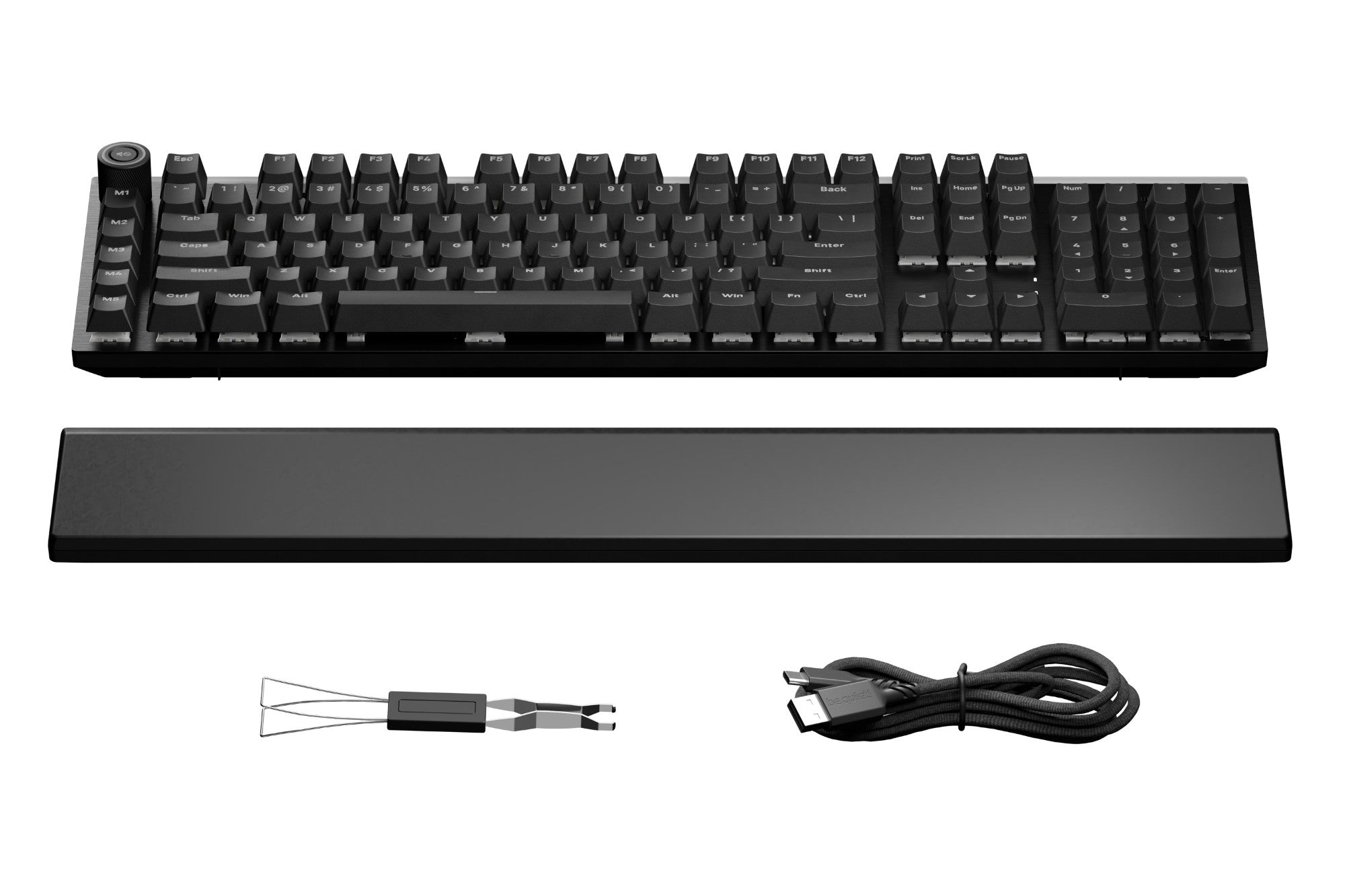 Be Quiet! Light Mount Silent Linear ARGB Mechanical Keyboard, 3D Media Wheel, 5 Macro Keys, silent keystrokes, hot-swappable 5-pin MX-style switch socket