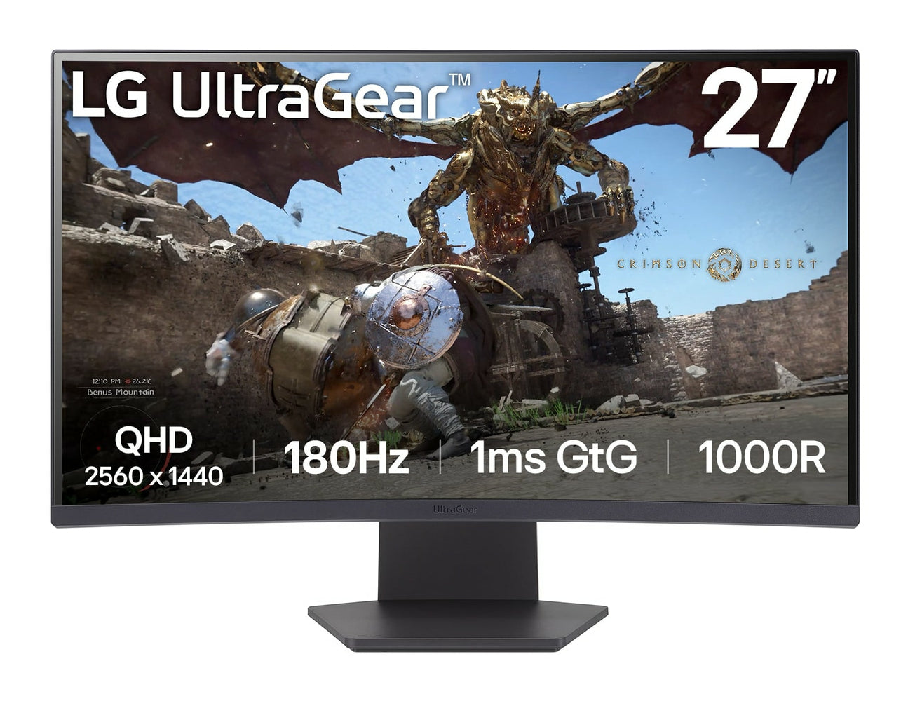 LG UltraGear 27GS60QC 27" VA QHD 2560x1440 180Hz 1ms Curved Gaming Monitor