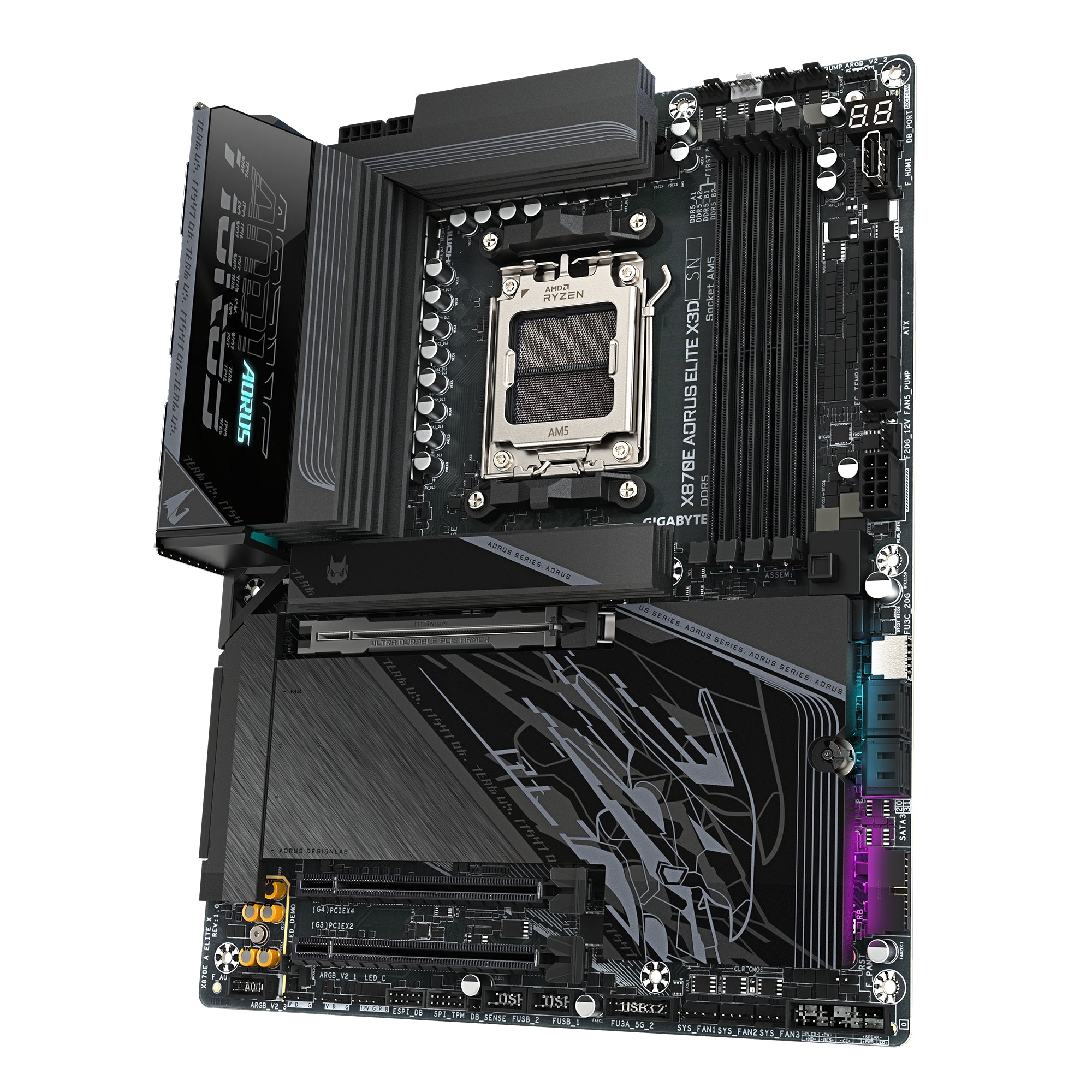 GIGABYTE X870E AORUS ELITE X3D Motherboard - Supports AMD Ryzen 9000 CPUs, 16+2+2 Phases Digital VRM, up to 9000Hz DDR5 (OC), 2xPCIe 5.0 + 2xPCIe 4.0, Wi-Fi 7, 5GbE LAN, USB 4