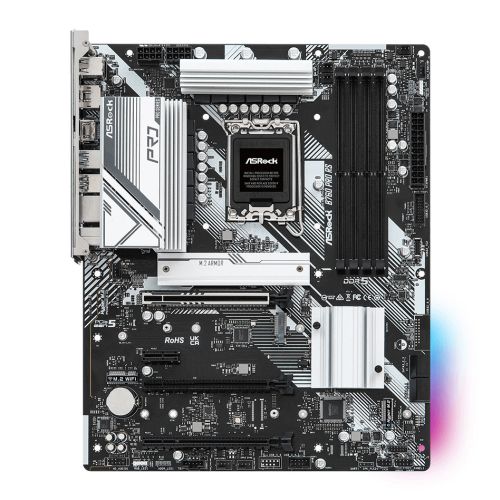 Asrock B760 PRO RS, Intel B760, 1700, ATX, 4 DDR5, HDMI, DP, eDP, 2.5G LAN, PCIe5, 3x M.2, RGB