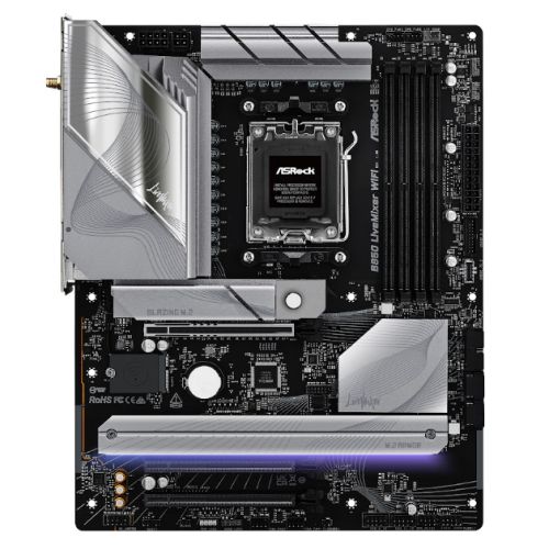 Asrock B850 LIVEMIXER WIFI, AMD B850, AM5, ATX, 4 DDR5, HDMI, DP, Wi-Fi 7, 2.5G LAN, RGB, 3x M.2