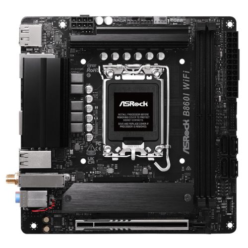 Asrock B860I WIFI, Intel B860, 1851, Mini ITX, 2 DDR5, HDMI, DP, Wi-Fi 6E, 2.5G & GB LAN, 2x M.2