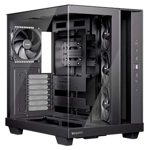 be quiet! Light Base 500 BGW83 Mid-Tower Case, Tempered Glass, 4x 120mm PWM Fans, High-Airflow ATX Case, USB-C, 360mm Radiator Support, Vertical GPU Mount, Black