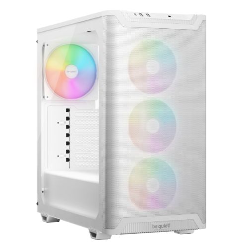 Be Quiet! Pure Base 501 LX Gaming Case w/ Glass Side, ATX, Compact Design, 4x ARGB Fans, ARGB Controller & Hub, High Airflow, USB-C, White