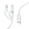 Hama 3-in-1 Multi Charging Cable - USB-A to USB-C/Micro USB/Lightning, Quick Charge, 1 Metre, White