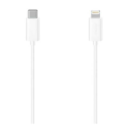 Hama Charging/Data USB-C to Lightning Cable, 480Mbps, 1.5 Metre, White, MFI Certified