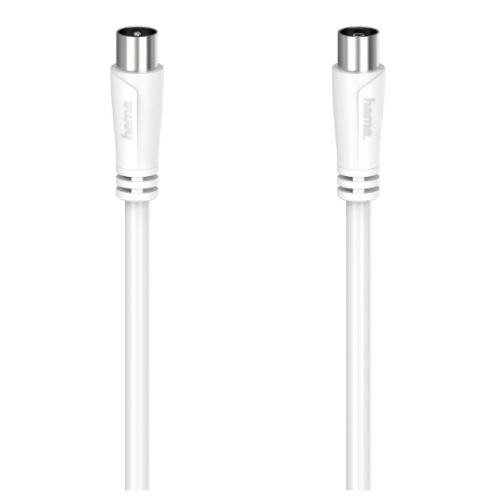 Hama Antenna Cable, Coax Male to Coax Female, 90dB, 20 Metre, White