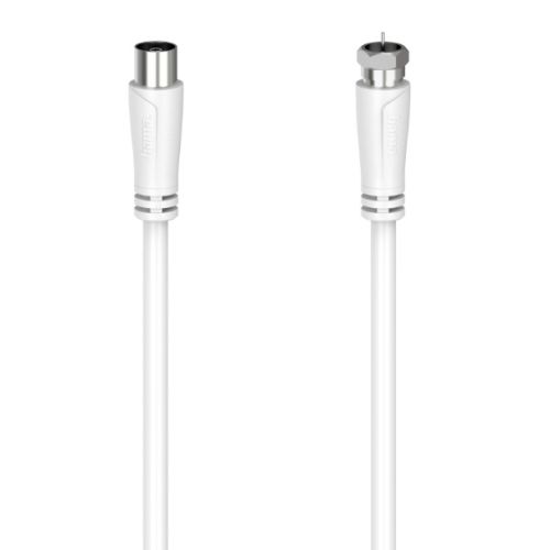 Hama Satellite Connection Cable, F-Plug to Coax Female, 90dB, 3 Metre, White