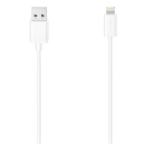 Hama Charging/Data USB-A to Lightning Cable, 480Mbps, 1.5 Metre, White, MFI Certified