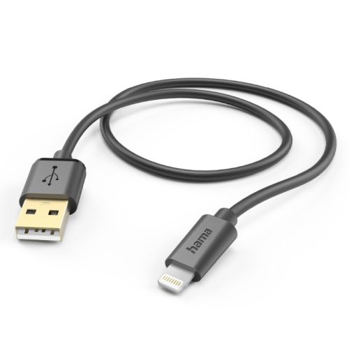 Hama Charging/Data USB-A to Lightning Cable, 480Mbps, 1.5 Metre, Black