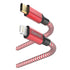 Hama Reflective Charging USB-C to Lightning Cable, 480Mbps, Nylon Sheath, Gold-Plated, 1.5 Metre, Red