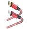 Hama Reflective Charging USB-C to Lightning Cable, 480Mbps, Nylon Sheath, Gold-Plated, 1.5 Metre, Red, MFI Certified