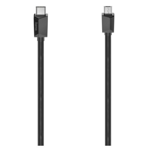 Hama USB-C Male to Micro USB Male, USB 2.0, 0.75 Metre, Black