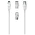 Hama 3-Part Antenna Connection Kit - 2 Metre Antenna Cable + 2x Coax Adapters, White