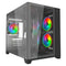 Vida Akira V2 Black ARGB Gaming Case w/ Glass Front & Side, Micro ATX, 3x ARGB PWM Fans, 6-Port ARGB Fan Hub & Remote Control