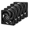 Arctic P12 12cm Pressure Optimised PWM PST Case Fans w/ Cable Splitter (5 Pack), Black, Fluid Dynamic, 200-1800 RPM, Value Pack