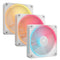 Corsair iCUE LINK LX120-R 120mm PWM Reverse Blade RGB Case Fans (3-Pack), 18 RGB LEDs, Magnetic Dome Bearing, 2400 RPM, iCUE LINK Hub Included, White