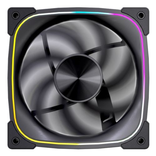 Vida Stealth Reverse Blade 120mm ARGB PWM Case Fan, Hydraulic Bearing, Outer Ring Lighting, 600-1500 RPM, Black