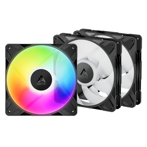 ARCTIC P14 Pro ARGB 14cm PWM Case Fans w/ Cable Splitters (3 Pack), Fluid Dynamic Bearing, 400-2500 RPM, Black