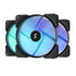 Fractal Design Aspect 14 14cm RGB PWM Case Fans (3 Pack), Rifle Bearing, Supports Chaining, Aerodynamic Stator Struts, 500-1700 RPM, Black Frame