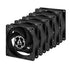 ARCTIC P8 Silent Pressure-optimised Extra Quiet 8cm Case Fans (5 Pack), Black, Fluid Dynamic, 1600 RPM, Black