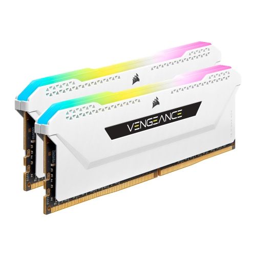 Corsair Vengeance RGB Pro SL 32GB Memory Kit (2 x 16GB), DDR4, 3200MHz, CL16, XMP 2.0, White, DIMM Memory