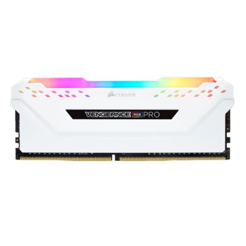 Corsair Vengeance RGB Pro 8GB, DDR4, 3200MHz, CL16, XMP 2.0, White, DIMM Memory, OEM (Anti Static Bag)