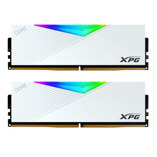 ADATA XPG Lancer RGB 32GB Kit (2 x 16GB), DDR5, 6400MHz, CL32, 1.4V, ECC, AMD EXPO & Intel XMP 3.0, PMIC, DIMM Memory, White