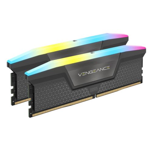 Corsair Vengeance RGB 64GB Kit (2 x 32GB), DDR5, 6000MHz (PC5-48000), CL30, 1.4V, AMD EXPO & Intel XMP 3.0, PMIC, Black, DIMM Memory