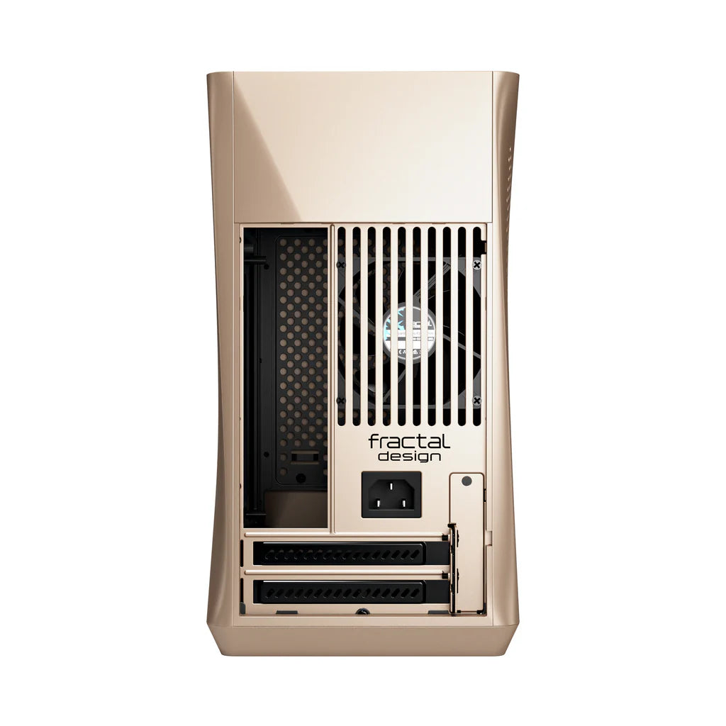 Fractal Design Era ITX SFF Computer Case, USB Ports, Cooling Fans, One 3.5" HDD or Two 2.5" SSDs Support, Gold - FD-CA-ERA-ITX-CHP