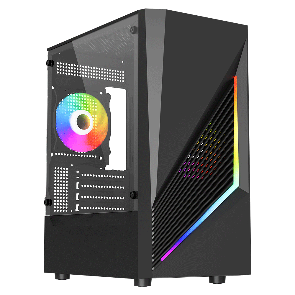 NEP GENESIS R5 Gaming PC - Ryzen 5 8400F, RX 9060 XT 8GB, 16GB DDR5, 1TB SSD, Wi-Fi, Win 11 Home - Black