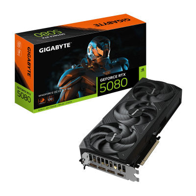 Gigabyte NVIDIA GeForce RTX 5080 WINDFORCE OC V2 SFF 16GB GDDR7 Graphics Card, 10752 CUDA Cores, 2670 MHz Core Clock, Triple Fan, 3x DisplayPorts / 1x HDMI Port