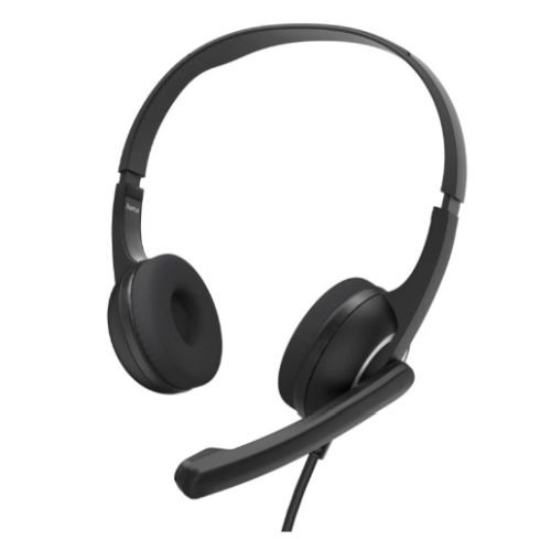 Hama (HS-USB250 V2) Lightweight Office Headset with Boom Microphone, USB, Padded Ear Pads, In-line Controls