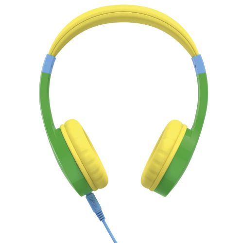 Hama (Kids Guard) Childrens Headset, Volume Limiter, Microphone, Flexible Headband, Inline Controls, Green/Yellow