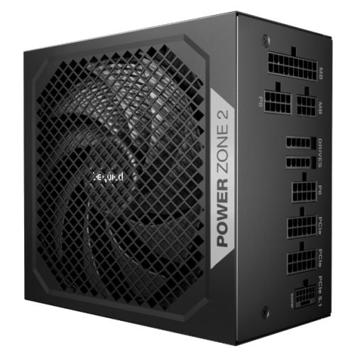 be quiet! Power Zone 2 1000W PSU - 80 PLUS Platinum, Semi-Passive Cooling, Pure Wings 3 Fan, PCIe 5.1/ATX 3.1 Compatibility, 10-Year Warranty