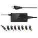 Hama Slim & Light 65W EU Travel Notebook PSU, 19V, 8 Adapters, Hook & Cable Tie, *Euro Plug*