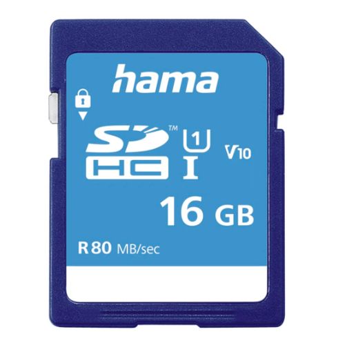 Hama 16GB SDHC Card, UHS-I Class 10, 80MB/s