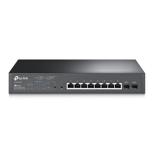 TP-LINK (SG2210MP) JetStream 10-Port Gigabit Smart Switch with 8-Port PoE+, 2 GB SFP Slots, Rackmountable