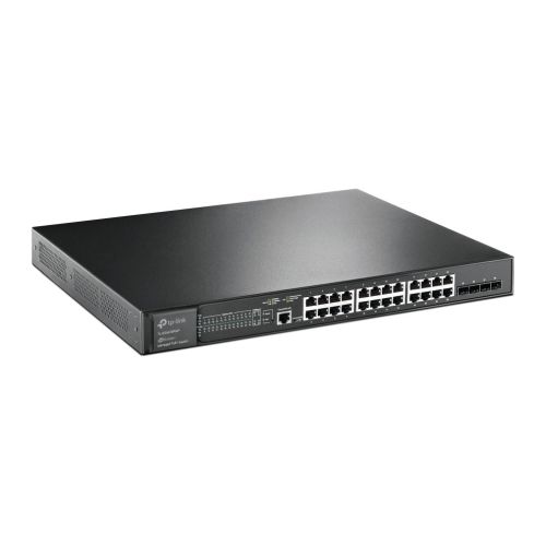 TP-LINK (SG3428XMP) JetStream 24-Port Gigabit & 4-Port 10GE SFP+ L2+ Managed Switch with 24-Port PoE+, Rackmountable