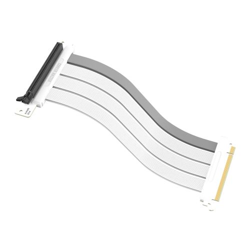 Cooler Master PCIe 4.0 x16 300mm Riser Cable, Gold Plated Connectors, White