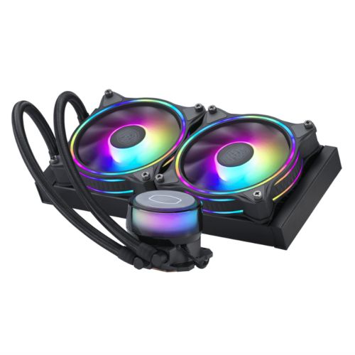 Cooler Master MasterLiquid ML240 Illusion ARGB 240mm Liquid CPU Cooler, 2x ARGB PWM Fans, Translucent ARGB Dome, Black