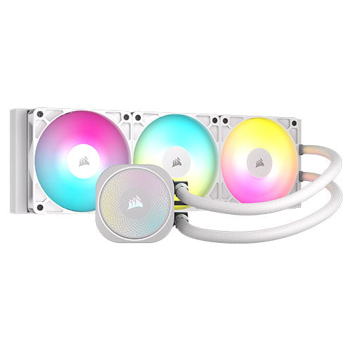 Corsair NAUTILUS 240 RS ARGB Liquid CPU Cooler, RS120 ARGB Magnetic Dome Fans, RGB Pump, Daisy-Chain Connections, White