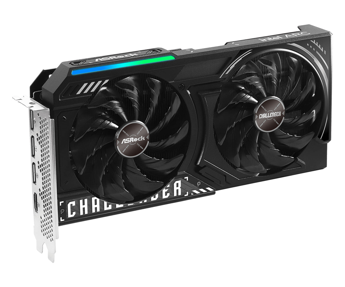 Asrock Intel Arc B580 Challenger 12GB OC, 12GB DDR6, HDMI, 3 DP, 2740MHz Clock, LED Indicator, Overclocked